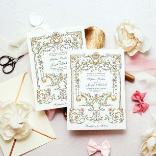 Vintage Garden Colorful Luxe Wedding Invitation