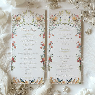 Vintage Garden Wedding Ceremony Program