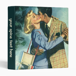 Vintage Love and Romance, Christmas Dance 3 Ring Binder
