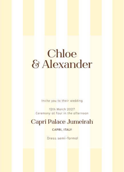 Vintage Stripe Wedding Invitations by Shab M.