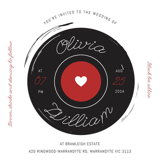 Vynil Love Wedding Invitations by Yunita Y.
