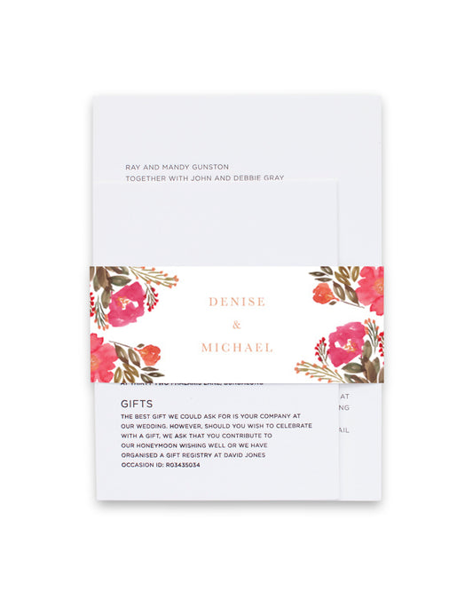 Violet Fall Invitation Belly Band by Ramoncita R.