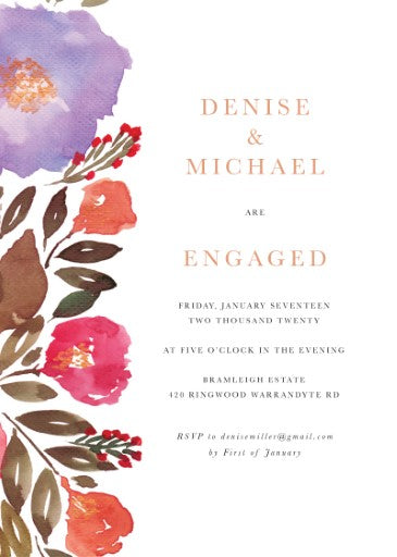Violet Fall Engagement Invitations by Ramoncita R.