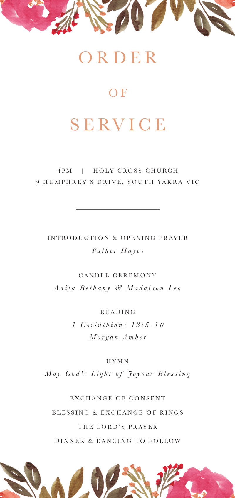 Violet Fall Wedding Program by Ramoncita R.