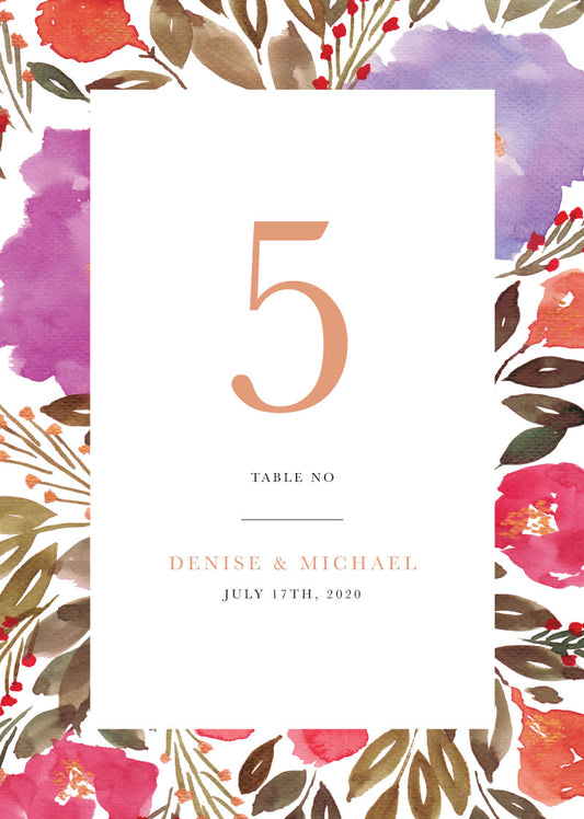 Violet FallTable Number by Ramoncita R.