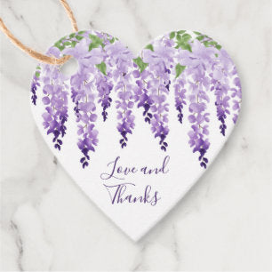 Watercolor Wisteria Thank You Wedding Favor Tags