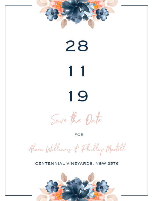 Watercolour Posy Save The Date Cards by Yunita Y.