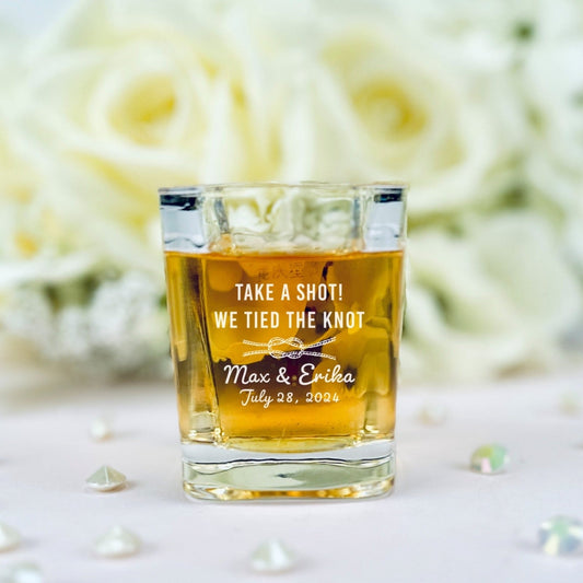 We Tied The Knot Shot Glass