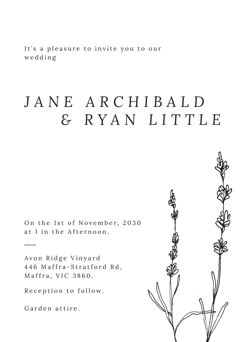 Delicate Lavender Wedding Invitations by Nicole C.