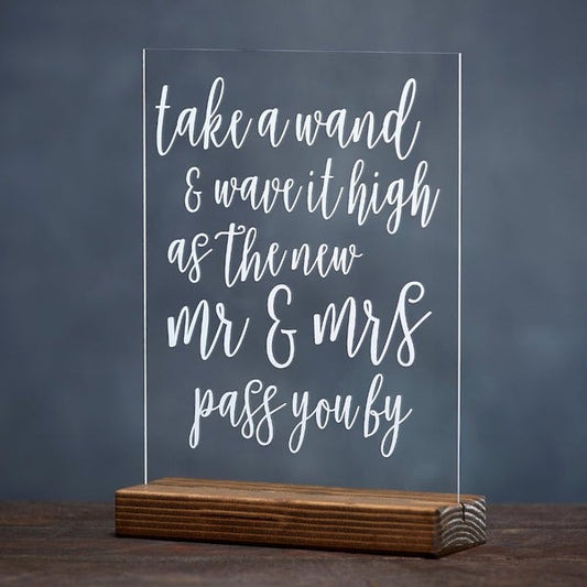 Wedding Wand/Ribbon Wand Acrylic Sign