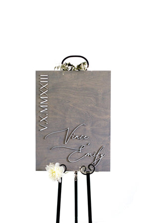 Vince & Emily Wedding Welcome Sign