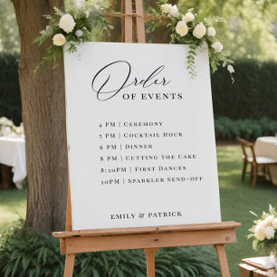 Wedding Order of Events Sign, Day of Schedule Foam Board