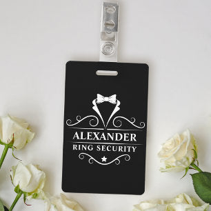 Wedding Ring Security Tuxedo Tie Badge