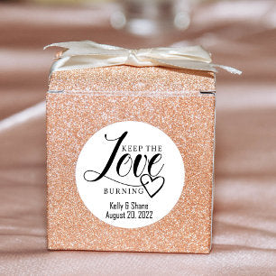 Wedding sticker, candle sticker, classic round sticker