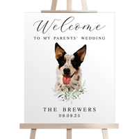 Custom Illustrated Pet Welcome Sign - Portrait