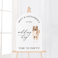 Custom Illustrated Pet Wedding Day Sign - Portrait