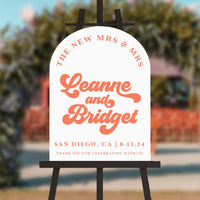 The New Mrs & Mrs LGBTQ Wedding Welcome Sign