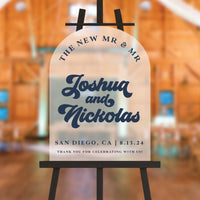 The New Mr & Mr LGBTQ Wedding Welcome Sign