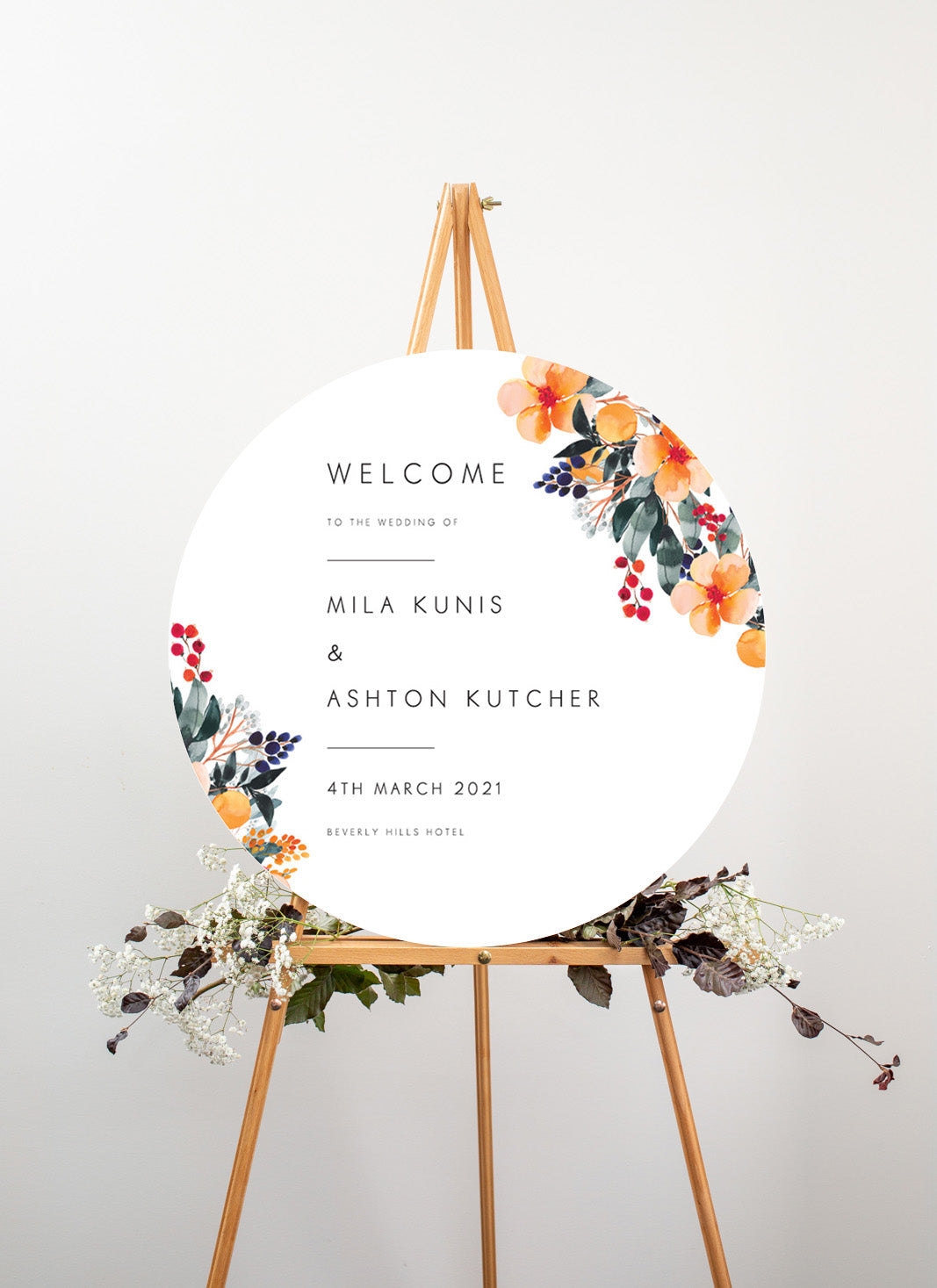 Floral Crown Georgia Wedding Sign by Joy