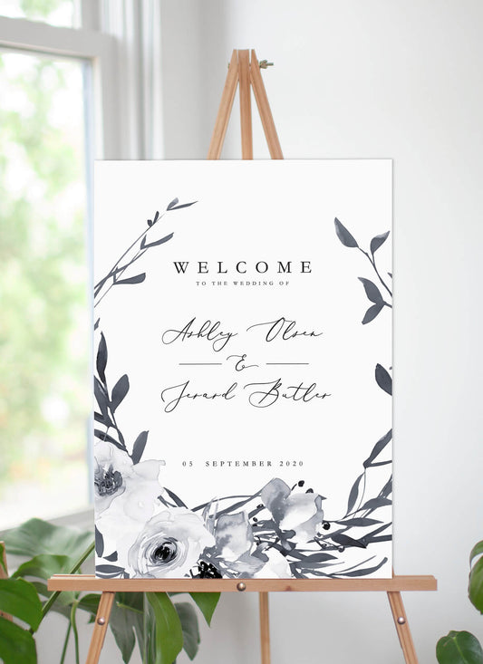 Floral Crown Classic Wedding Sign by Joy