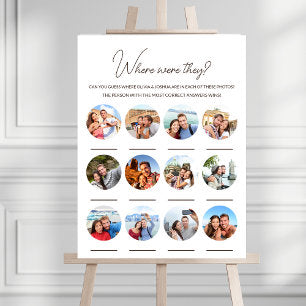 Where Were They 12 Photo Wedding Engagement Game Foam Board