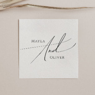 Whimsical Minimalist Script Wedding Napkins