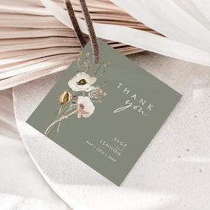 Whimsical Wildflower Sage Thank You Favor Tags