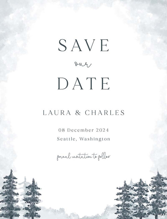 Whimsical Winter Save The Date Cards by Putri N.