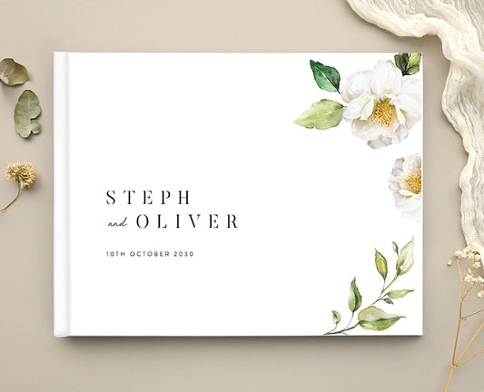 White Garden Wedding Guest Book by Amelia S.