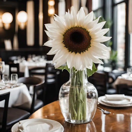 White Sunflowers 60 Bloom Weekly Subscription