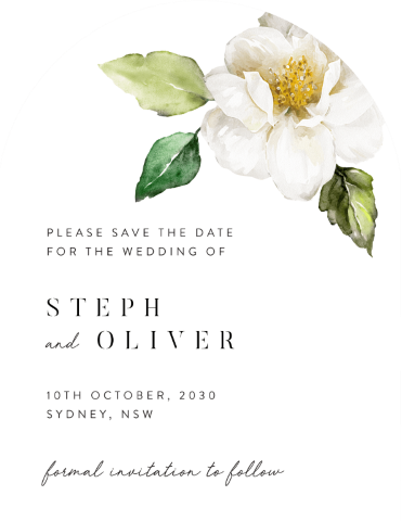 White Garden Save The Date Cards by Amelia S.