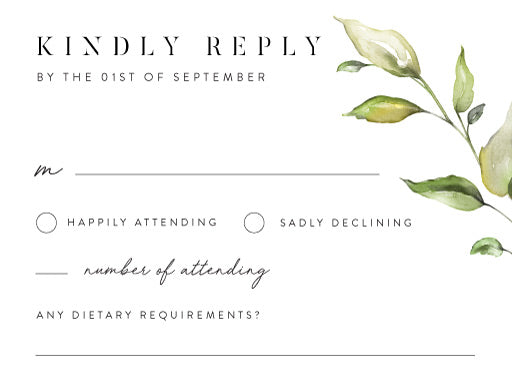 White Garden RSVP Cards by Amelia S.