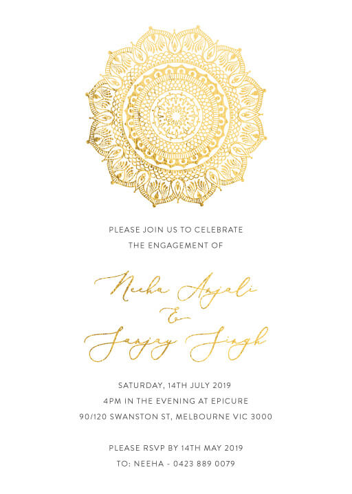 White Vivaha Engagement Invitations by Yunita Y.