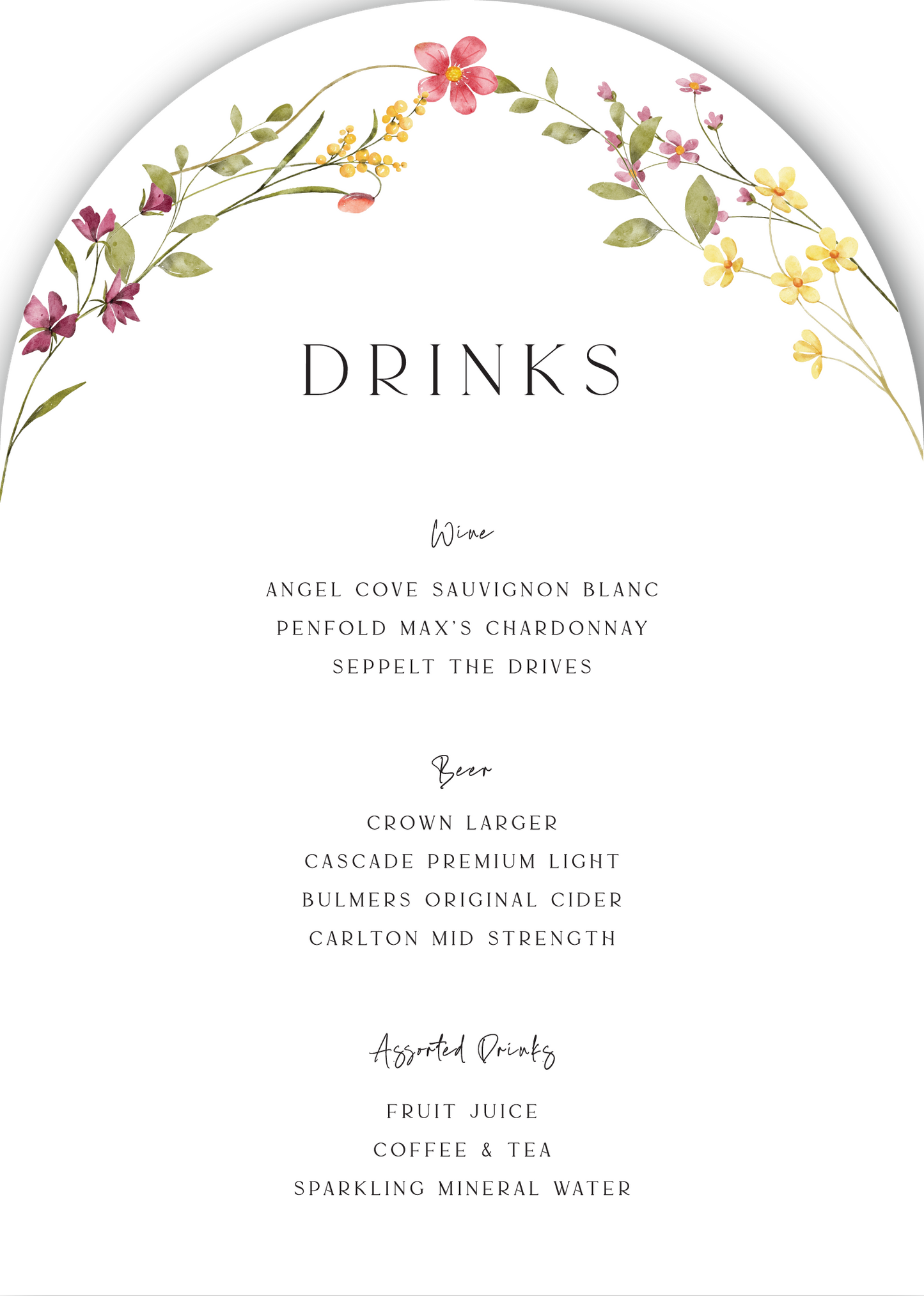 Wild MeadowMenu Cards by Putri N.