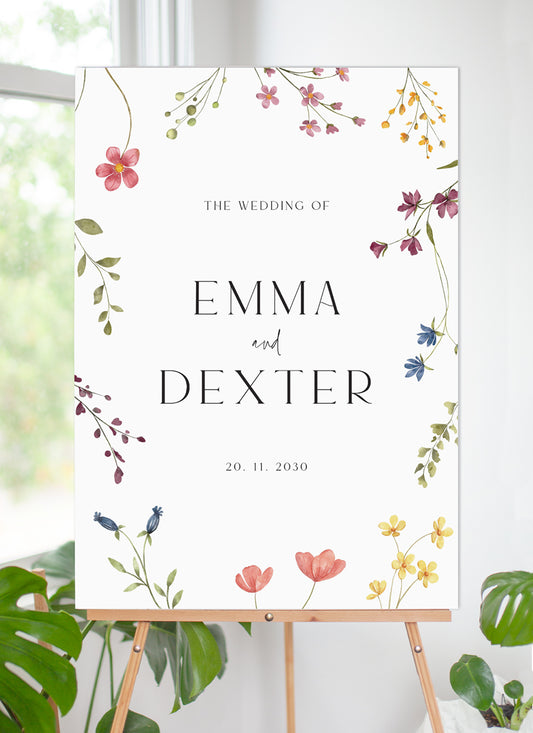 Wild Meadow Wedding Sign by Putri N.