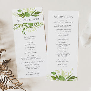 Wild Meadow Wedding Ceremony Program