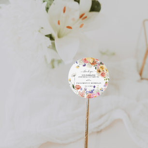 Wildflower Garden Wedding Favor Classic Round Sticker