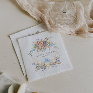 Wildflower Meadow Floral Wedding Crest Napkins