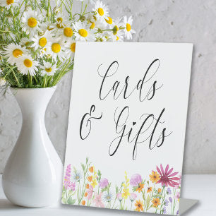 Wildflower Meadow Wedding Cards & Gifts Pedestal Sign