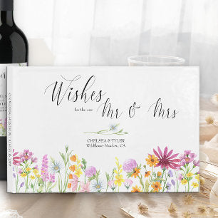 Wildflower Meadow Wishes for the New Mr & Mrs Guest Book