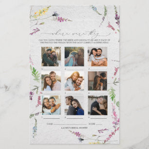 Wildflower Where Were They Bridal Shower Game