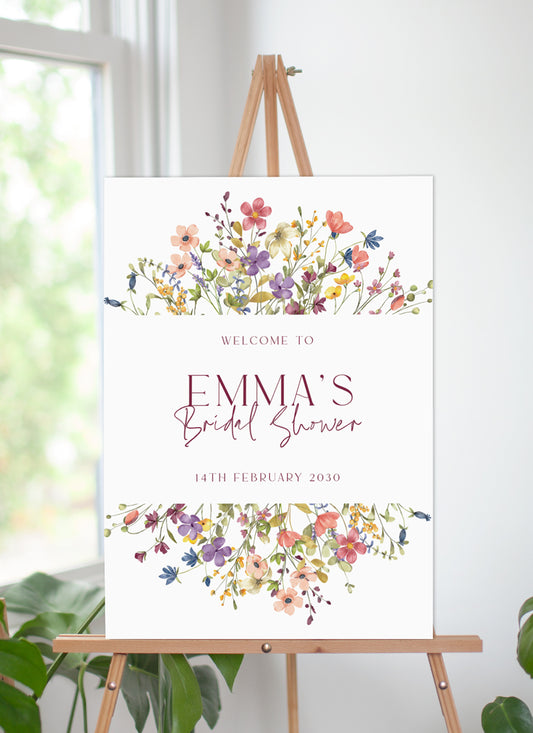 Wild Meadow Bridal Shower Sign by Putri N.