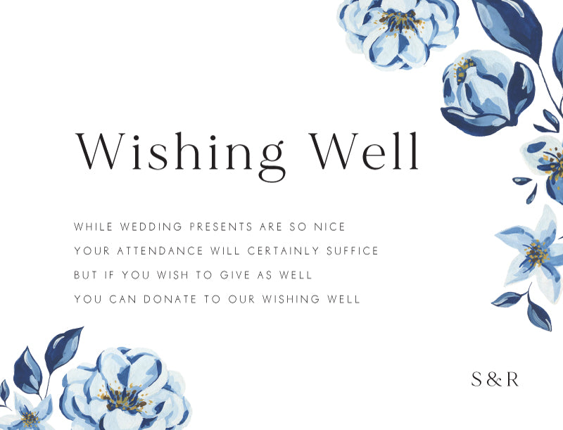 Blue Acrylic Floral Wishing Well by Joy