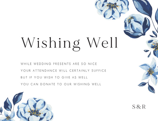 Blue Acrylic Floral Wishing Well by Joy
