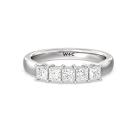 Five Stone Princess Cut Diamond Ring (E+ VS+)