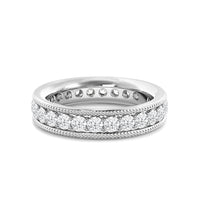 Diamond Channel Milgrain Beaded Eternity Ring