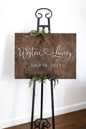 Weston & Lainey Wedding Welcome Name Sign