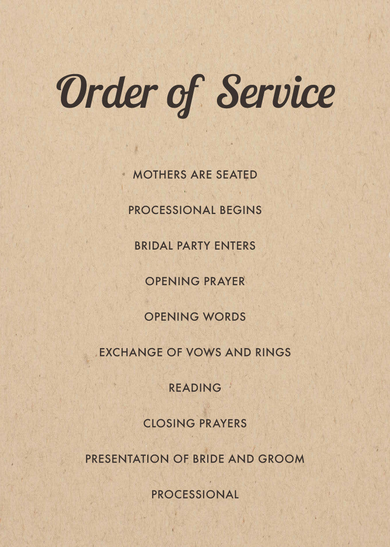 Woodstock Wedding Program by Stefan A.
