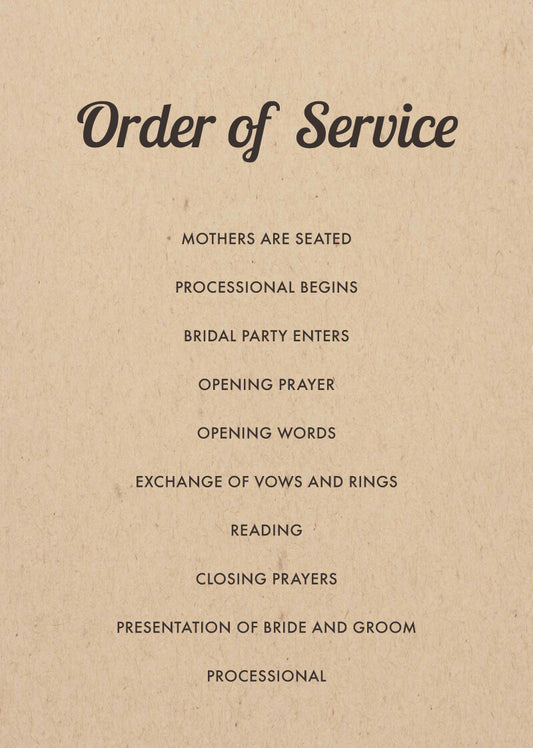 Woodstock Wedding Program by Stefan A.