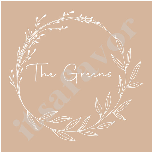 Wreath Design Kraft Label Or Tag (Configure In Color Of Your Choice.)